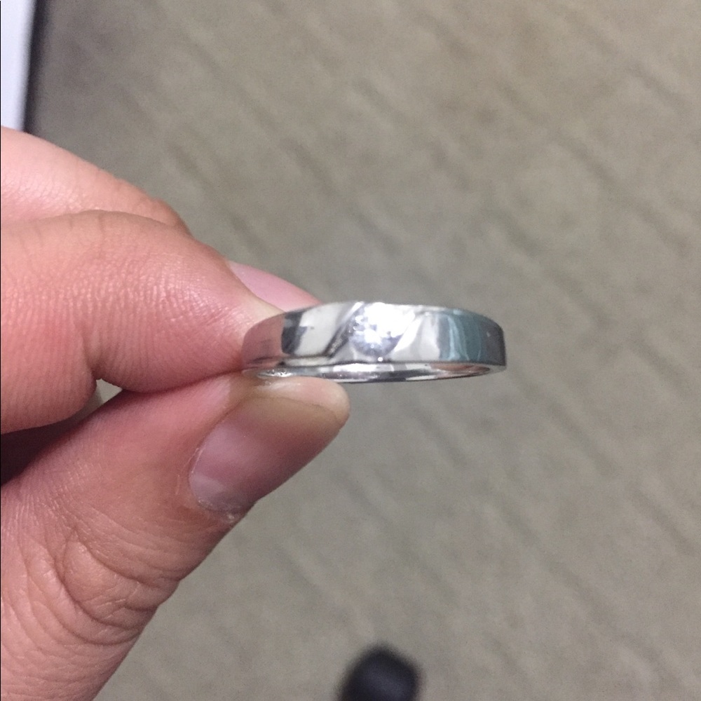 S925 Sterling Silver Men Wedding Ring - Picture 3 of 3